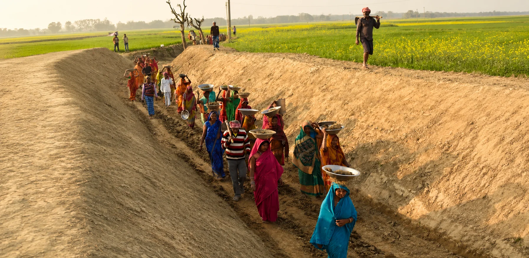 MGNREGA workers at a rural canal worksite